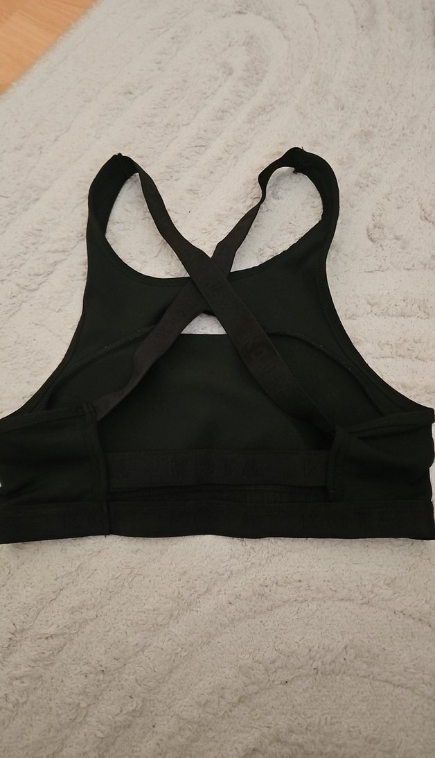 Kota Baskılı Siyah Goth Spor Sütyeni - Görsel 2