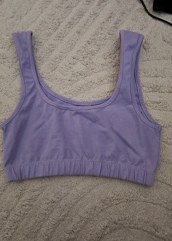 spor atleti Lila Boat Neck Kolsuz Atlet - Görsel 2