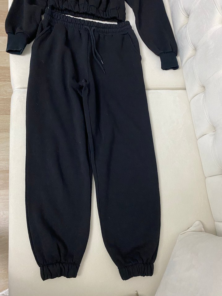 Siyah Kız Eşofman Takımı, Rahat Kesim - Görsel 2