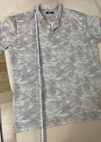 Gri Desenli Kısa Kollu Polo Tişört - Görsel 5