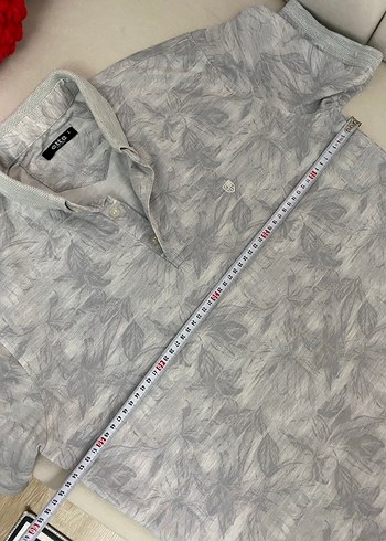 Gri Desenli Kısa Kollu Polo Tişört - Görsel 4