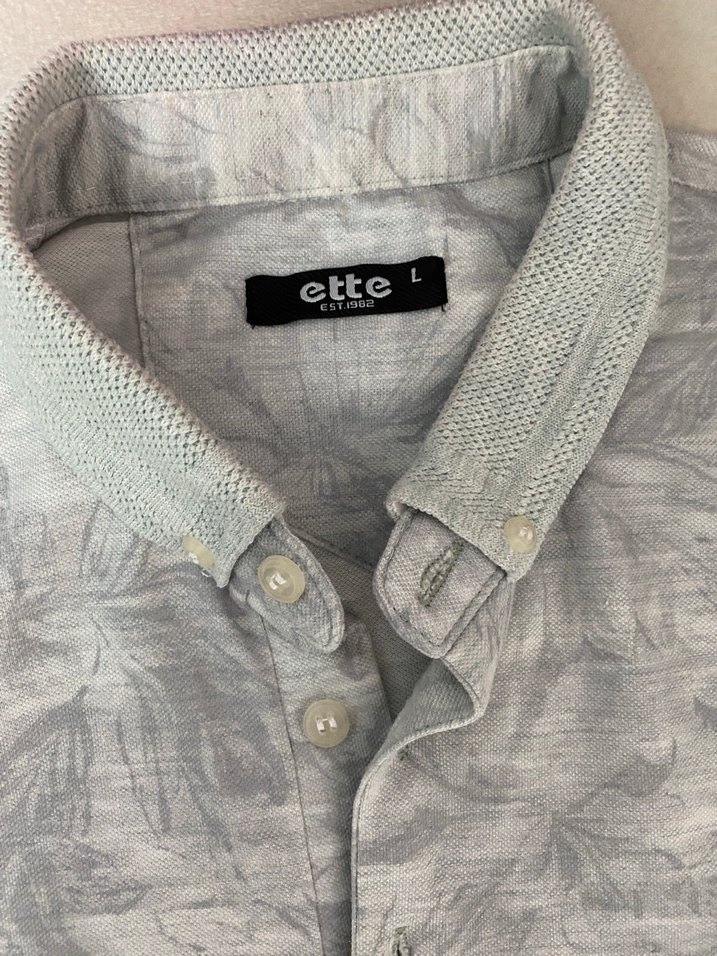 Gri Desenli Kısa Kollu Polo Tişört - Görsel 2