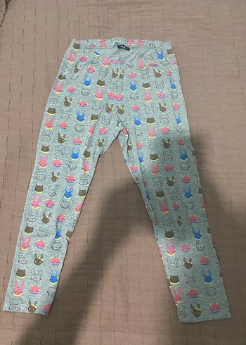 Kız Çocuk Gri Baskılı Kısa Kollu Pamuklu Pijama - Görsel 2