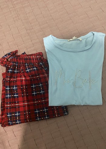 Kırmızı Ekose Desenli Rahat Kadın Pijama Altı - Görsel 5