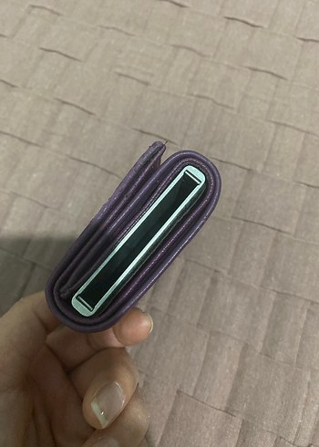 Fermuarlı Mor Deri Kadın Cüzdanı - Görsel 6