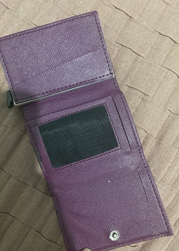 Fermuarlı Mor Deri Kadın Cüzdanı - Görsel 7