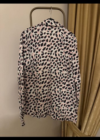 Pembe Desenli Uzun Kollu Salaş Gömlek - Görsel 2