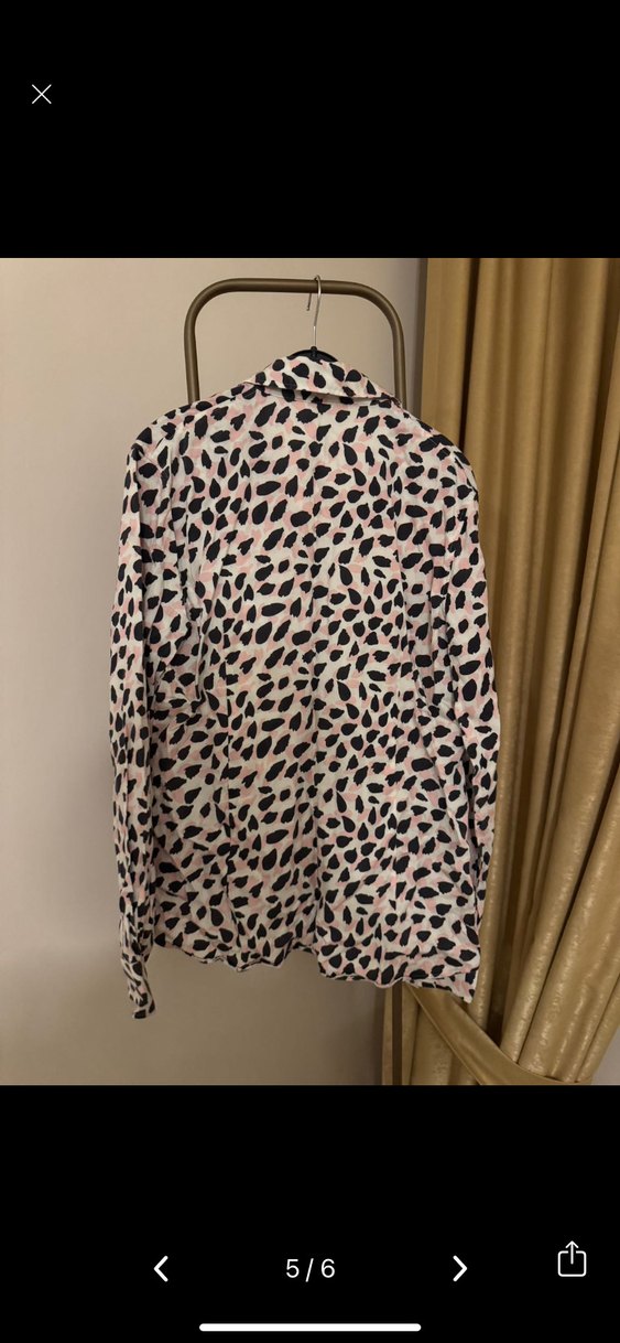 Pembe Desenli Uzun Kollu Salaş Gömlek - Görsel 2