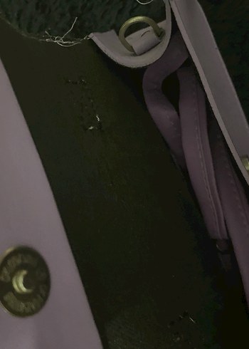 Minimalist Mor Deri Kadın Çanta - Görsel 4