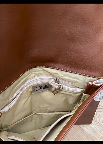 Bej Deri Kadın Omuz Çantası - Görsel 3