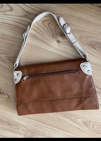 Bej Deri Kadın Omuz Çantası - Görsel 4