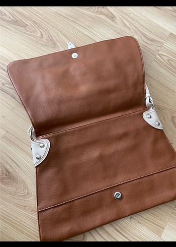 Bej Deri Kadın Omuz Çantası - Görsel 2