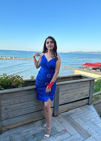 Saks Mavi elbise