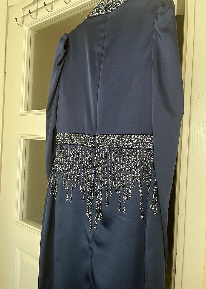 TAŞLI LACİVERT ABİYE - Görsel 3