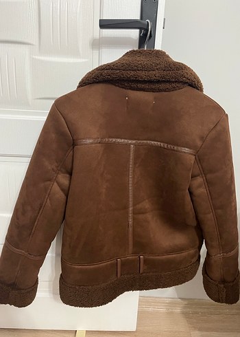 STRADIVARIUS Kahverengi Süet Kürklü Kadın Ceket - Görsel 2