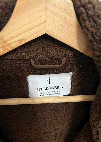 STRADIVARIUS Kahverengi Süet Kürklü Kadın Ceket - Görsel 3