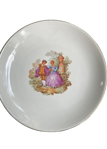 Antika İstanbul porselen fragonard desenli tabak.