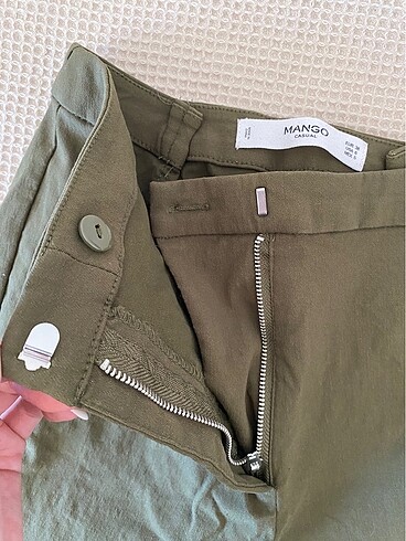 MANGO haki kumaş pantolon - Görsel 4