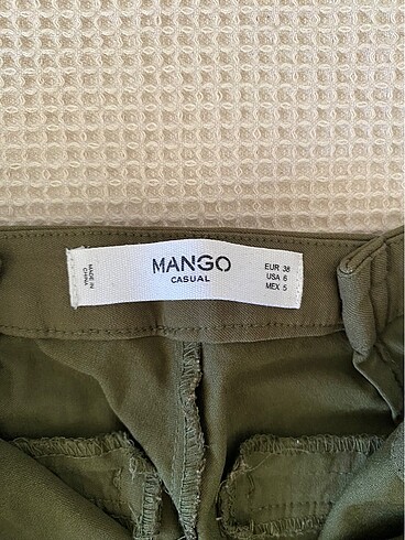 MANGO haki kumaş pantolon - Görsel 5