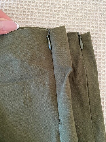 MANGO haki kumaş pantolon - Görsel 3