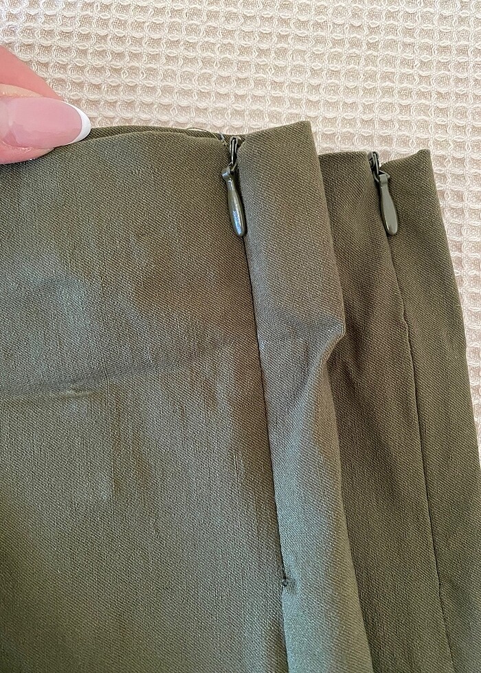 MANGO haki kumaş pantolon - Görsel 3