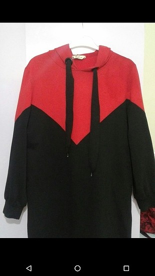 siyah kırmızı uzun sweatshirt