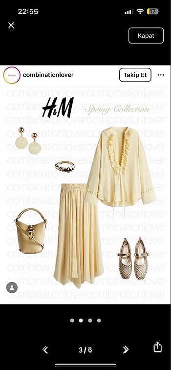 H&M H&m sarı takım ayrı ayrı satışta