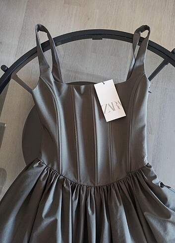 xs Beden gri Renk Zara elbise