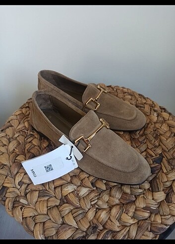 36 Beden camel Renk Mango süet loafer