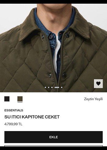 mango kapitone ceket - Görsel 6