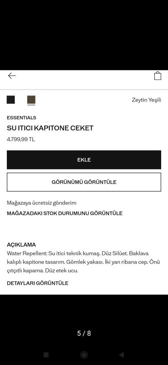 mango kapitone ceket - Görsel 5