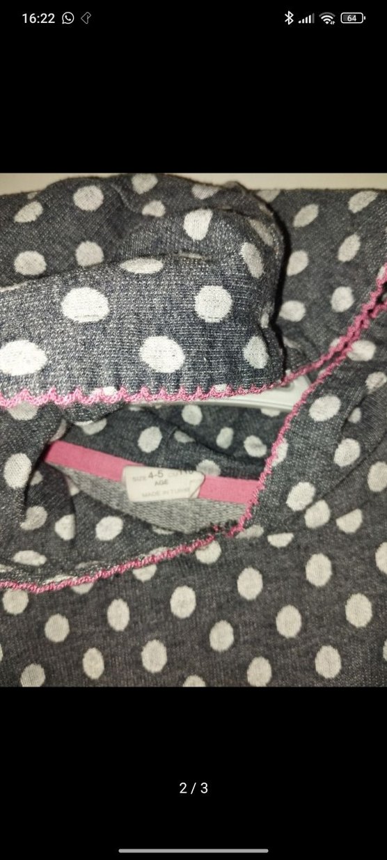 Kız Çocuk Gri Kapüşonlu Sweatshirt - Görsel 2