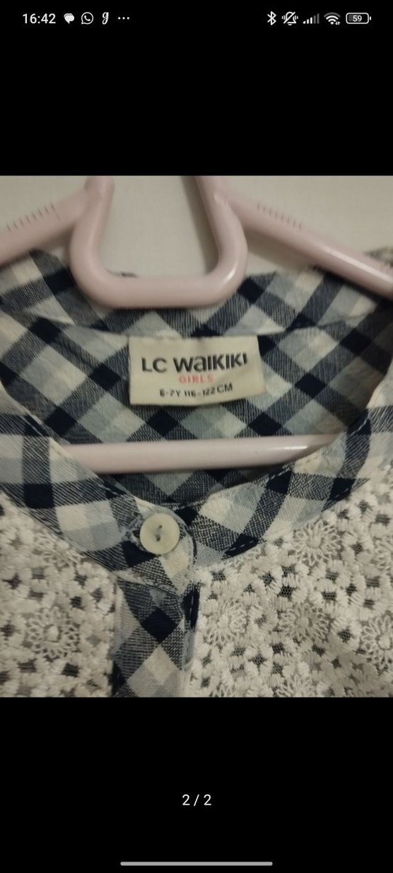 Düğmeli, Uzun Kollu Ekose Gömlek - Görsel 2