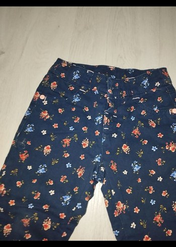 Kız Çocuk Çiçek Desenli  Pantolon - Görsel 2