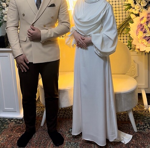 Beyaz abiye nikah elbisesi