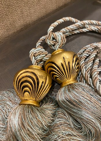 Altın İşlemeli Bohem Fon Perde Bağı - Görsel 2