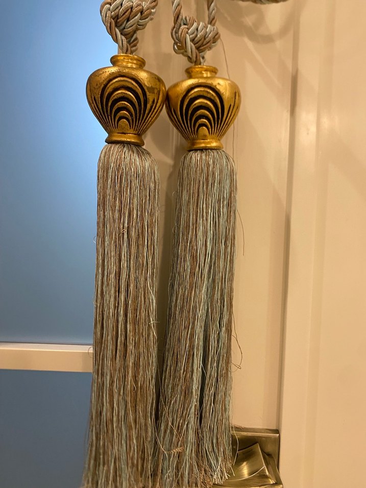 Altın İşlemeli Bohem Fon Perde Bağı - Görsel 4