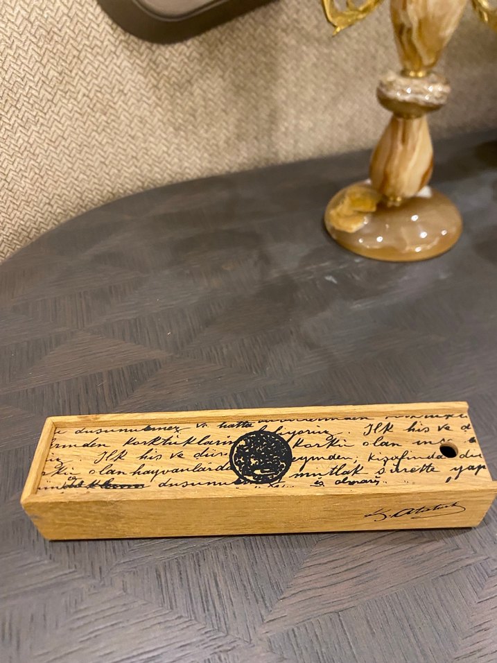 Porland Ahşap Mustafa Kemal Atatürk İmzalı Kalem Kutusu - Görsel 4