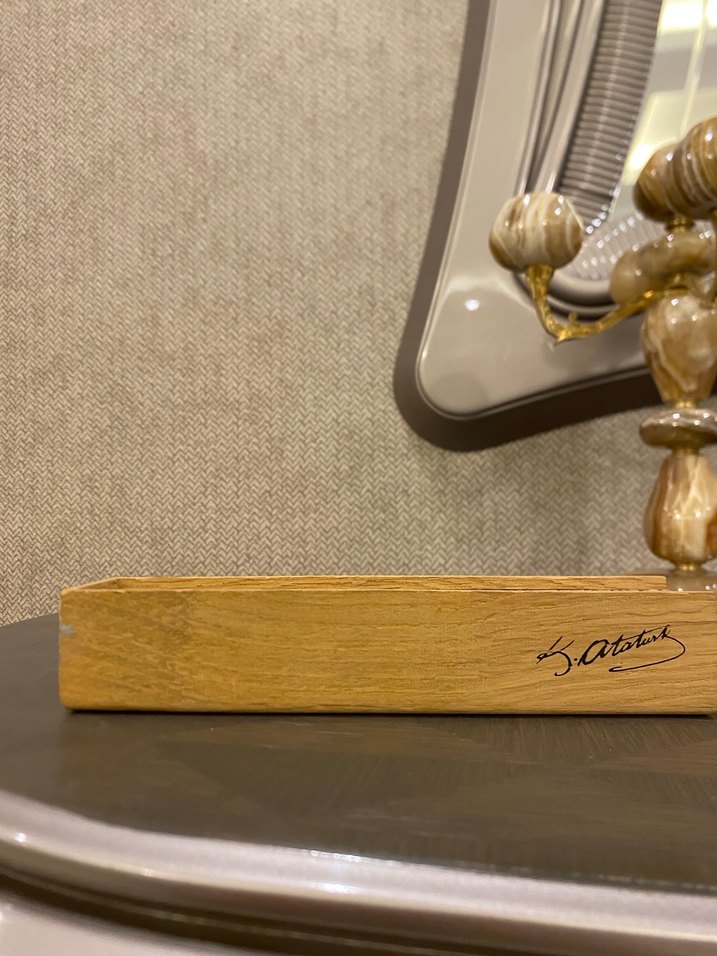 Porland Ahşap Mustafa Kemal Atatürk İmzalı Kalem Kutusu - Görsel 2