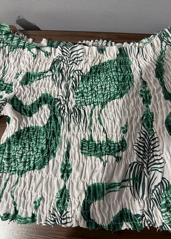 Yeşil Yılan Desenli Uzun Kollu Bluz - Görsel 3