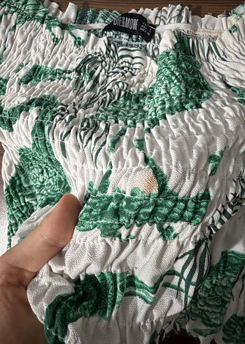 Yeşil Yılan Desenli Uzun Kollu Bluz - Görsel 4