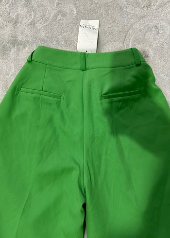 Yeşil Midi Kadın Kumaş Pantolon - Görsel 5