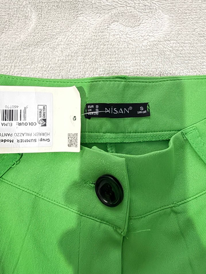 Yeşil Midi Kadın Kumaş Pantolon - Görsel 4