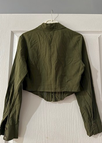 Trendyol & Milla Düğmeli Khaki Keten Kadın Gömlek