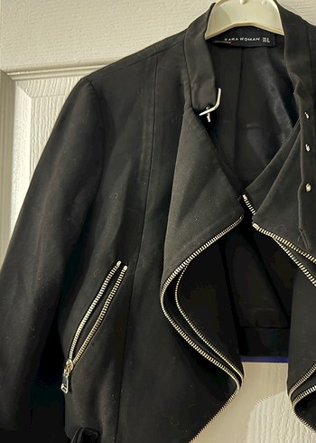 Zara Siyah Deri Kadın Ceket - Fitted, Midi, Fermuarlı