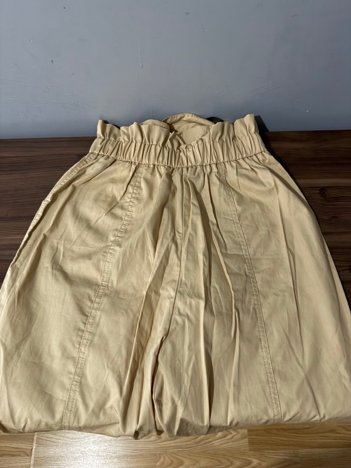 Bej Kemerli Kadın Keten Pantolon - Görsel 5