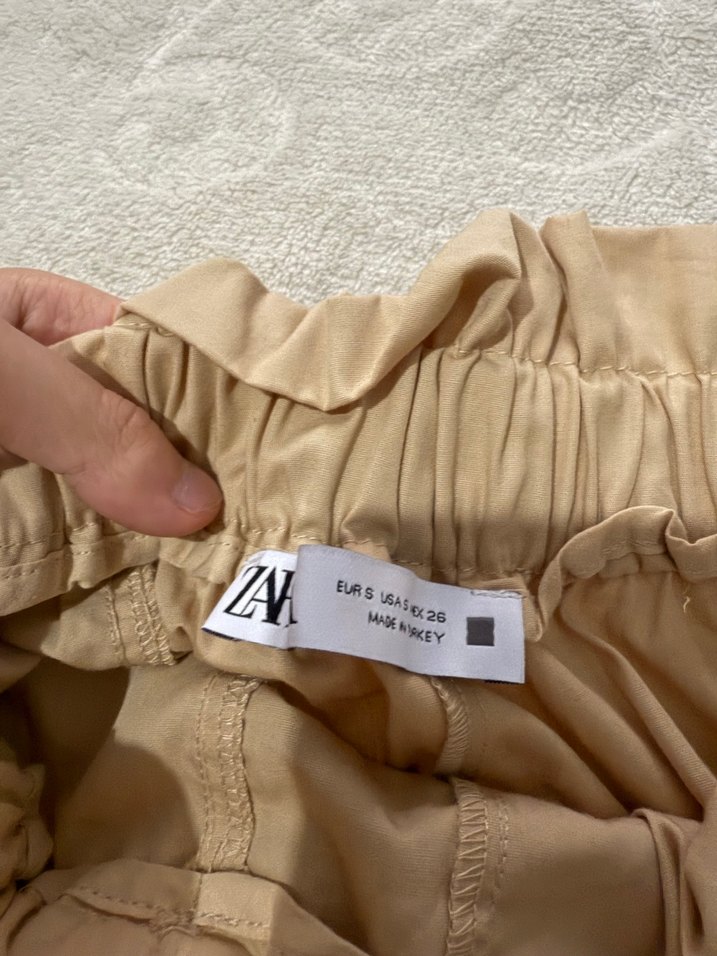 Bej Kemerli Kadın Keten Pantolon - Görsel 4