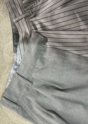 Gri Pilili Kadın Kumaş Pantolon - Görsel 3