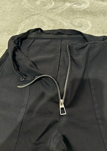 Fermuarlı Siyah Kadın Kumaş Pantolon - Görsel 3