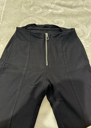 Fermuarlı Siyah Kadın Kumaş Pantolon - Görsel 2